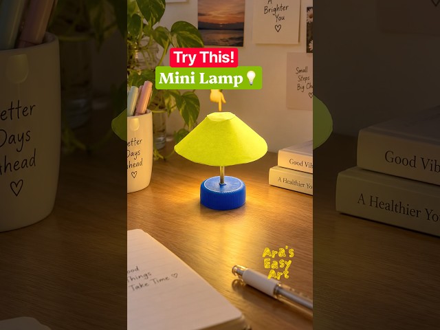 ⁠💡DIY Mini Table Lamp Craft @ArasEasyArt #diy #viral #lamp #ytshorts