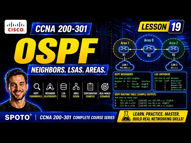 CCNA 200-301 Tutorial #19 - OSPF Basics Explained | How Routers Learn Routes Dynamically