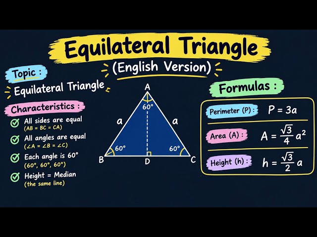 Equilateral Triangle | Complete Concept & Formulas 🔺 | English Version