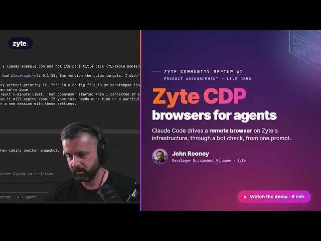 Give your AI agent a real browser in the cloud: Zyte CDP demo : Zyte Meetup 2