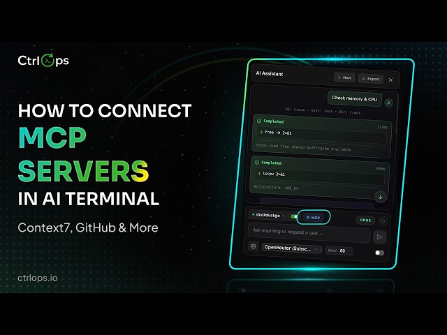 How to Connect MCP Servers in CtrlOps AI Terminal | Context7, GitHub & More
