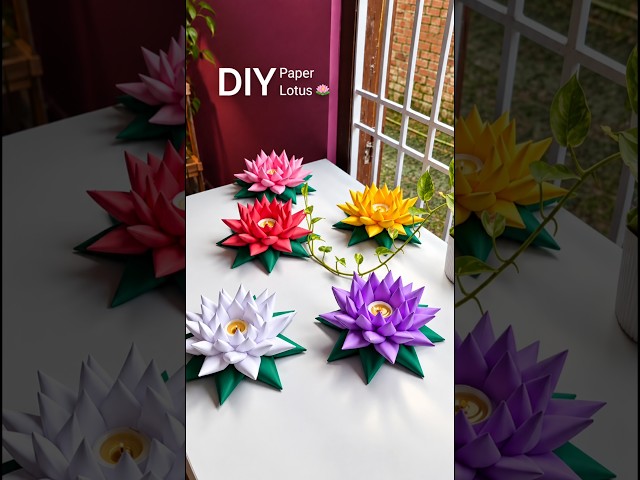I Made a Lotus From Paper 😍 #diy #craft #lotus #youtubeshorts #trendingshorts