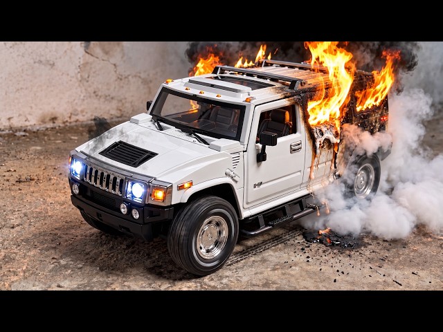 RC Hummer H2 Burnout Ends In Flames 🔥 | RC Car Burnout