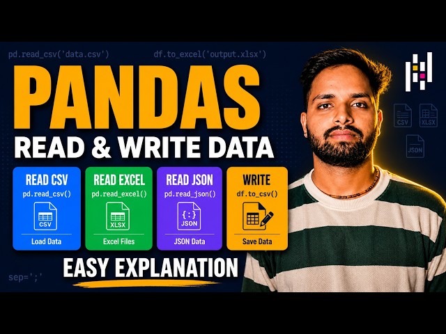 Pandas Reading and Writing Data in Hindi | CSV, Excel, JSON Files | Data Science Tutorial