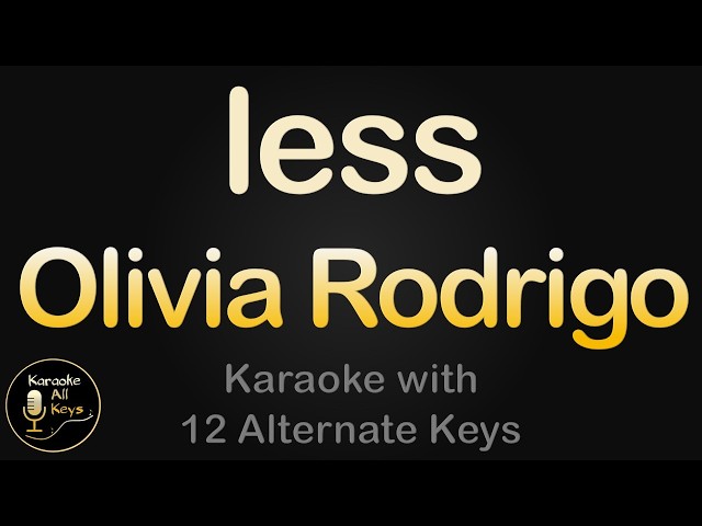 Olivia Rodrigo - less Karaoke Instrumental Lower Higher Male & Original Key