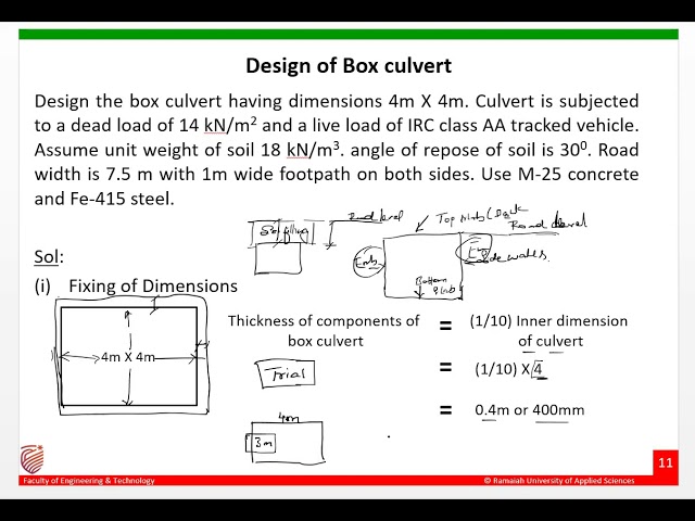 Design of box culvert