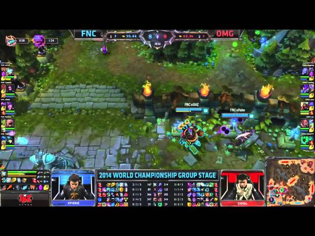 Best Professional Game In League of Legends History! Fnatic vs OMG - 2014 S4 World Championships!
