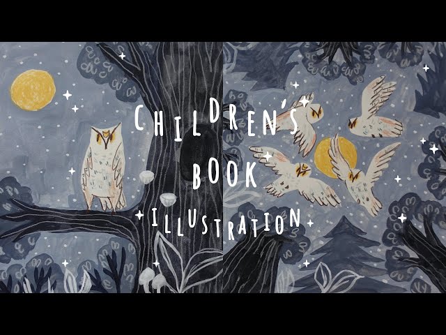 “The Moonlit Guardians” 🦉🌕 — Children’s Book Illustration ✨ | Speed Painting 🎨
