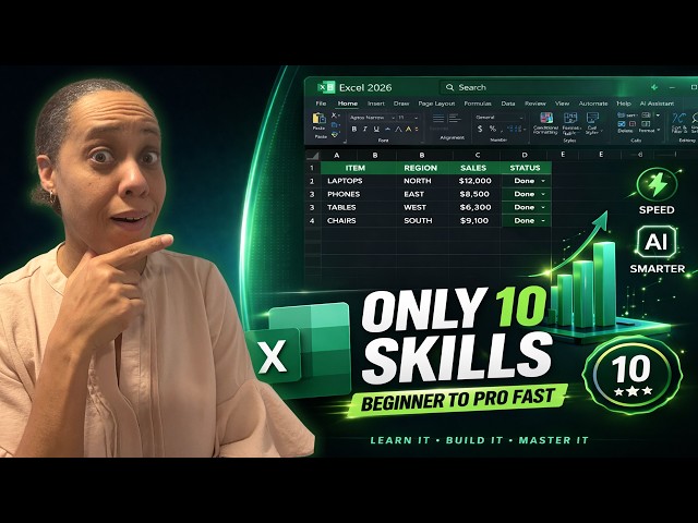 10 Core Skills to Learn Excel Quickly in 2026 #microsoftexcel #exceltips #exceltutorial