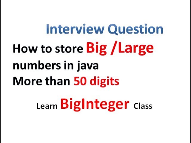 How to store very Big/ Large numbers in Java(more than 50 Digits) - Hindi