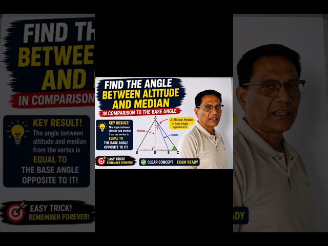 📐 Can you find the angle between the altitude and the median of a triangle?