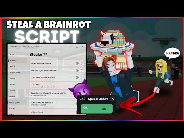 Steal a Brainrot Script GUI | INSTANT STEAL ANTI KICK NOCLIP INFINITE CASH *NO KEY*