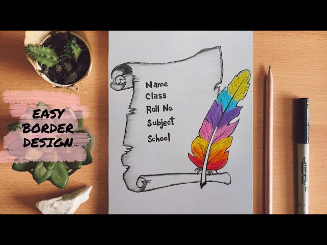 Easy Front page for project | Antique Border Design on paper | khata design | YouCanDraw