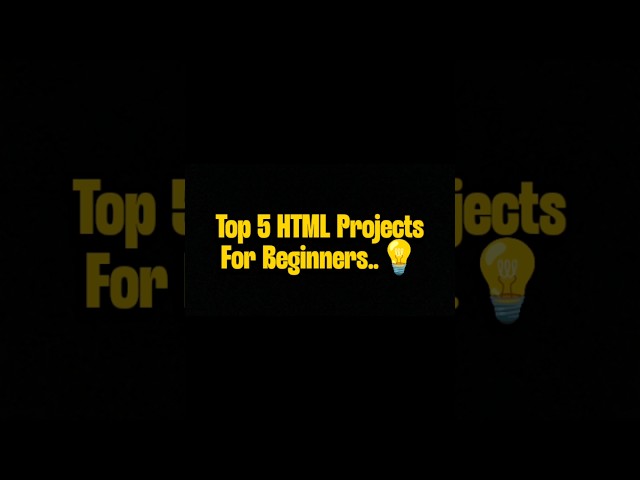 🚀 Beginner HTML Projects to Build Today #websitedesign #ytshorts