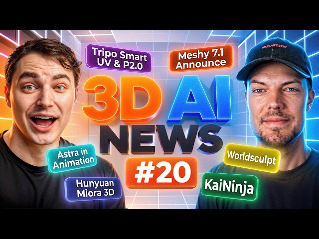 AI Finally Does UV Unwrapping - Tripo Smart UV, Meshy 7.1 4K & GPT-6 Astra - 3D AI News #20