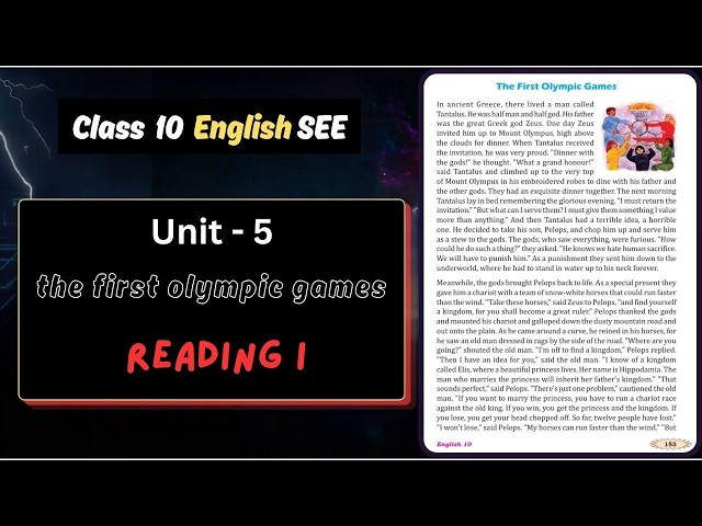 Class 10 English Unit 10 | The First Olympic Games | Exercise Solution | SEE 2083