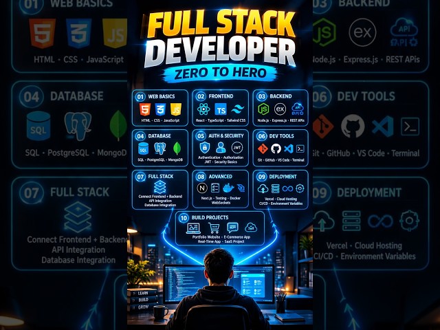 How to Learn  Full Stack Development in 2026 | Complete Roadmap 🚀 | Zero to Hero