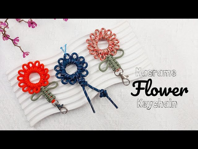 EASY TUTORIAL MACRAME KEYCHAIN ​​FOR BEGINNERS | MACRAME FLOWER KEYCHAIN