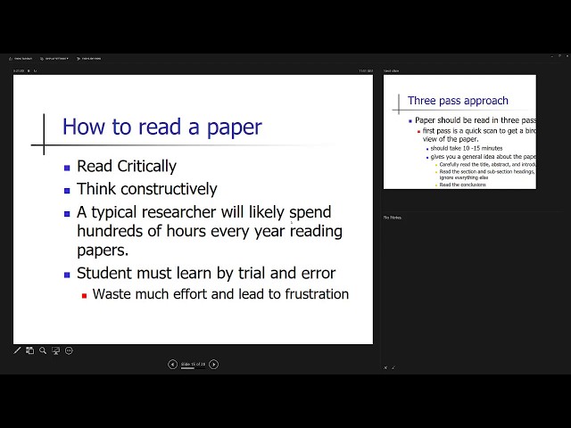 How to read research paper:  Three pass approach