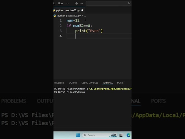Even & Odd using Python 🐍 #ytshorts #shorts #short