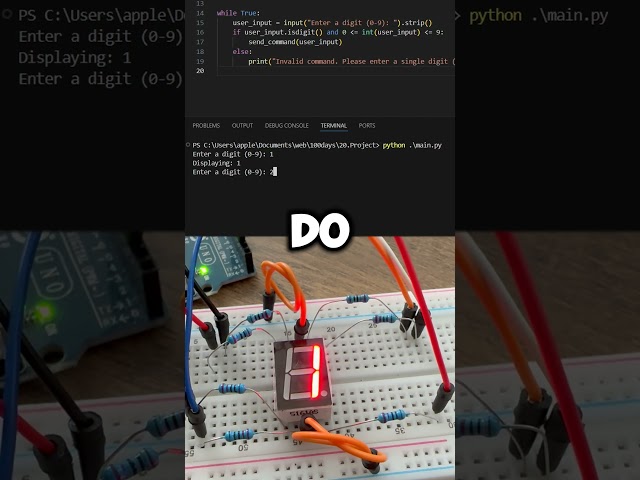 7-segment display with arduino #arduino #shorts #teamwork