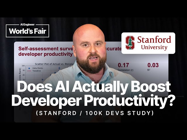 Does AI Actually Boost Developer Productivity? (100k Devs Study) - Yegor Denisov-Blanch, Stanford