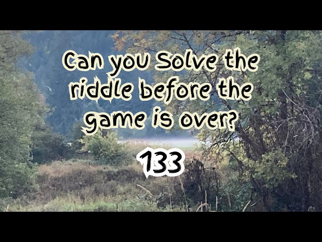 Riddle 133, Can you solve the riddle before the game is over?