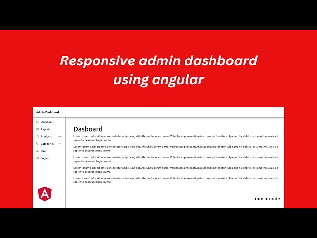 how to create responsive admin dashboard in angular 15 | Angular Tutorial