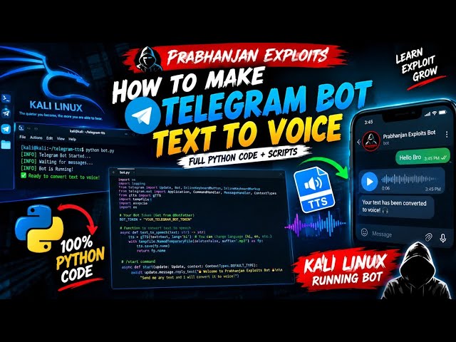 🎬Create Your 🫅 Own Telegram Voice 🔊 Bot Using Python 🤖..