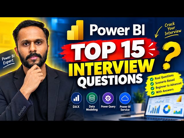 Top 15 Power BI Interview Questions & Answers 2026 | DAX, Power Query & Data Modeling