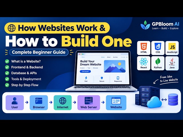 How Websites Work & How to Build One 🌐 | Complete Beginner Guide