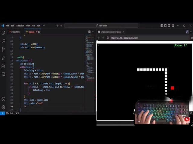 ASMR Programming - coding snake game - No Talking