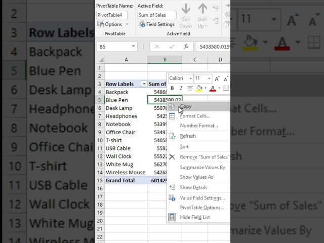 The Right Way to Format Numbers in Excel Pivot Tables