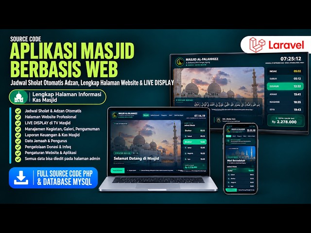 Download Mosque App Source Code | Mosque Information System | Prayer Schedule & Financial App