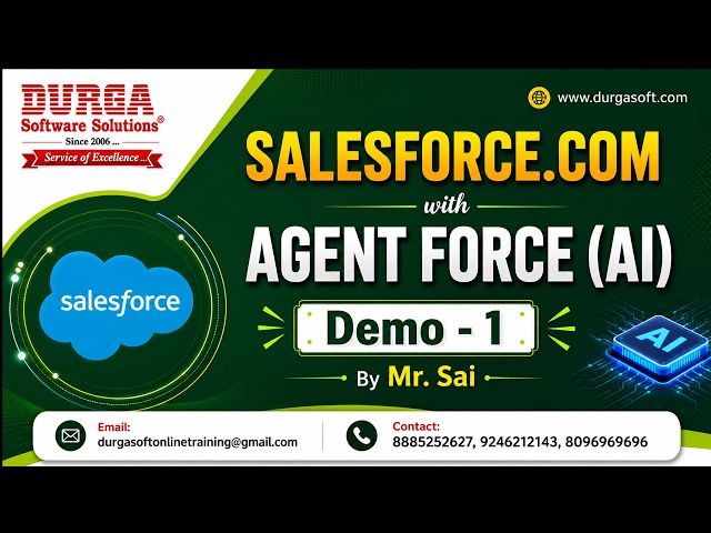SALESFORCE.COM with AGENT FORCE (AI) tutorials || Demo - 1 || by Mr. Sai On 16-09-2026 @8PM (IST)