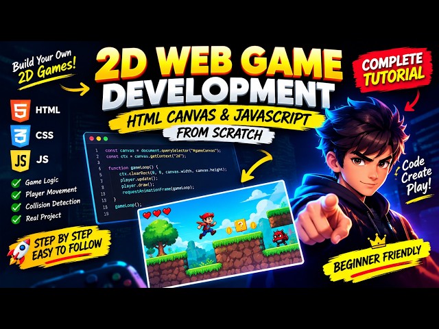 2D Web Game Development | Learn HTML Canvas & JavaScript from Scratch