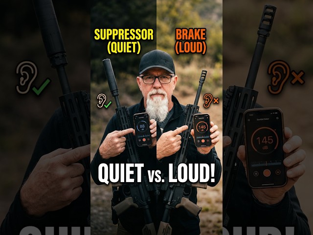 Suppressor vs. Muzzle Brake: Which Wins? 🤯 #gunshorts #shorts