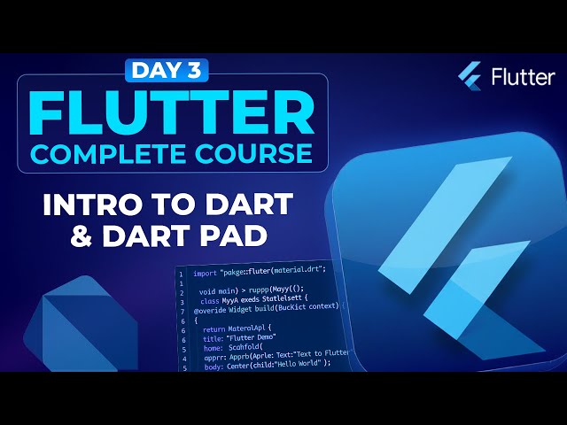 Introduction to Dart & Dart Pad - Flutter Course for Beginners #3