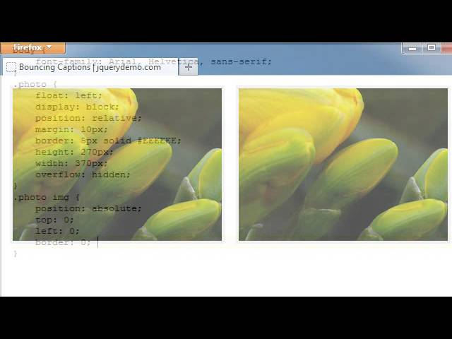 jQuery Animated Image Caption on Hover (Bounce Effect)