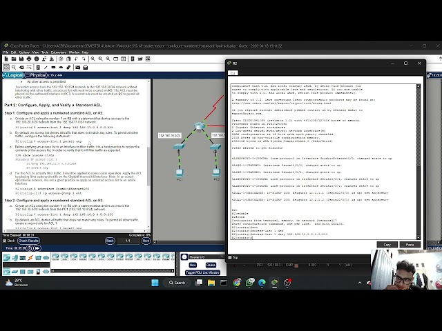 5.1.8 Packet Tracer – Configure Numbered Standard IPv4 ACLs