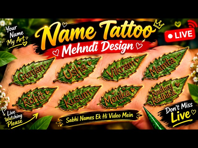 Viral Leaf Name Mahendi Tattoo Design 💓💓003