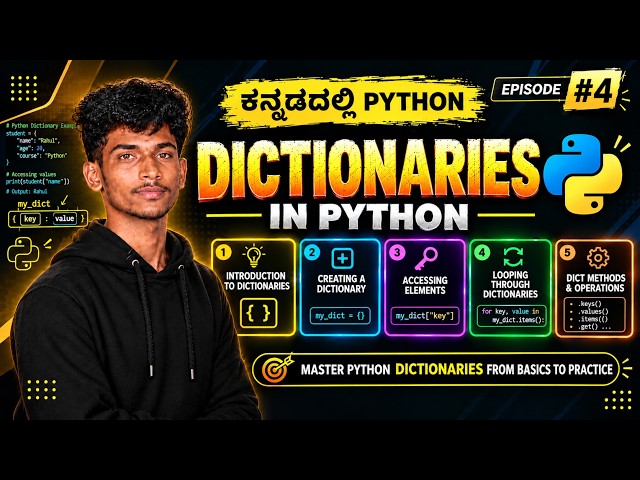 Python Dictionaries from Scratch | Access, Loop & Modify Dictionaries | Kannada | Episode 4