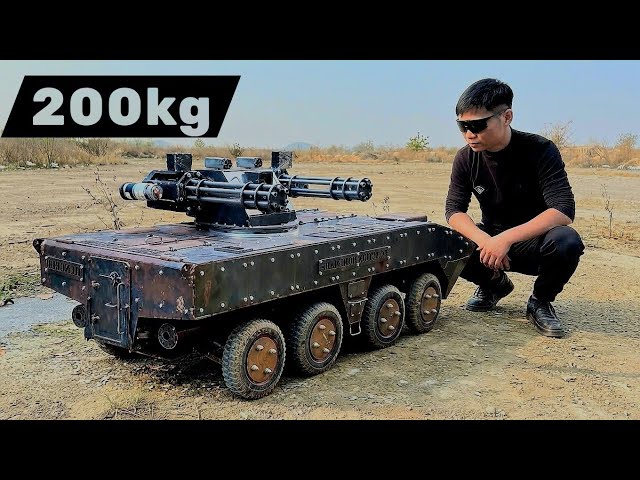 homemade Armored vehicle 8x8, full video, 200kg |rc action homemade