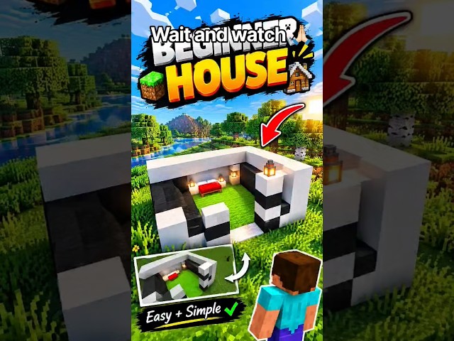 🏠✨ Minecraft Beginner House Tutorial | Easy & Simple Starter House #shorts #minecraft
