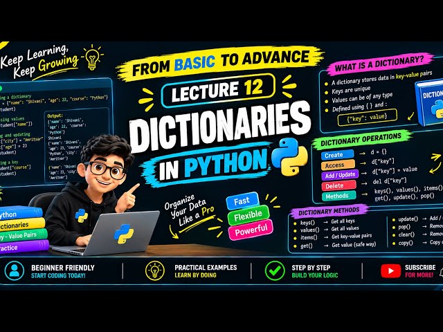 Python Full Course ♥️ | Dictionaries | Lecture 12