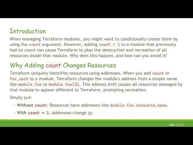 Does Adding count to a Terraform Module Change the Resources?