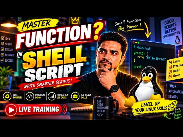 🚀 Write Production-Ready Shell Scripts Using FUNCTIONS | Bash Scripting