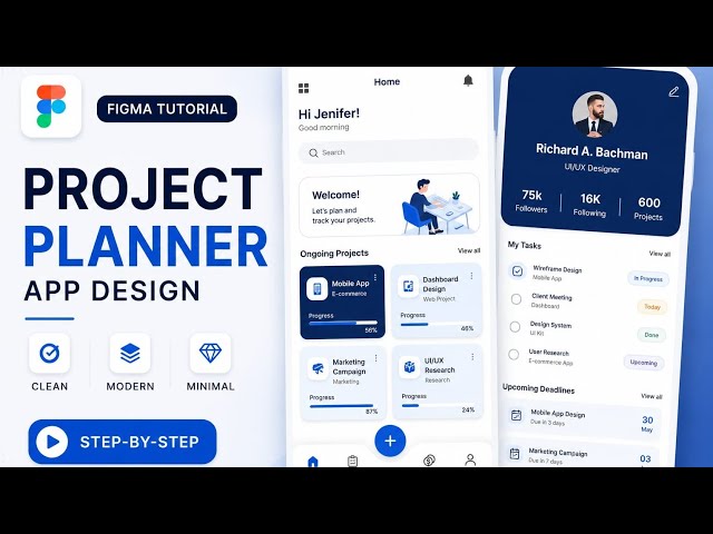 Figma UI Design Tutorial | Project Planner App Design