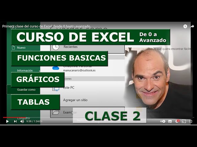 Clase 2 del curso de Excel desde 0 a avanzado de Manuel Aragonés profesor de informática.