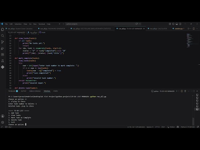 PYTHON BEGINNER PROJECT 🚀TASK MANAGER APP 📋to do list 